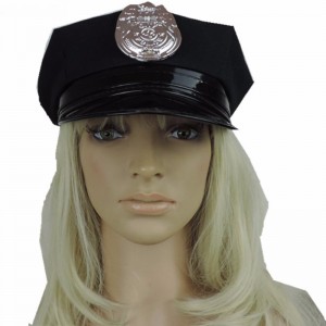 Fabrikanten verkopen zwarte achthoekige caps, hoeden met insignes, politie caps, op maat gemaakte Halloween party game hoeden