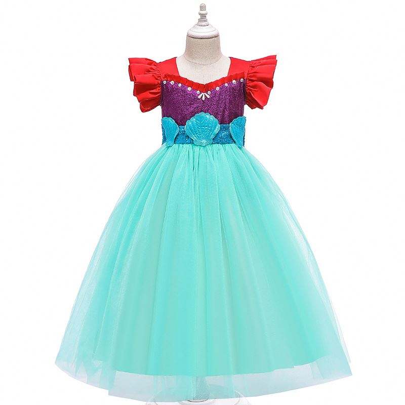 Baige Kids Mermaid Ariel Princess Girl Dress Halloween Performance Cosplay Cosplay Kostuum Mry002