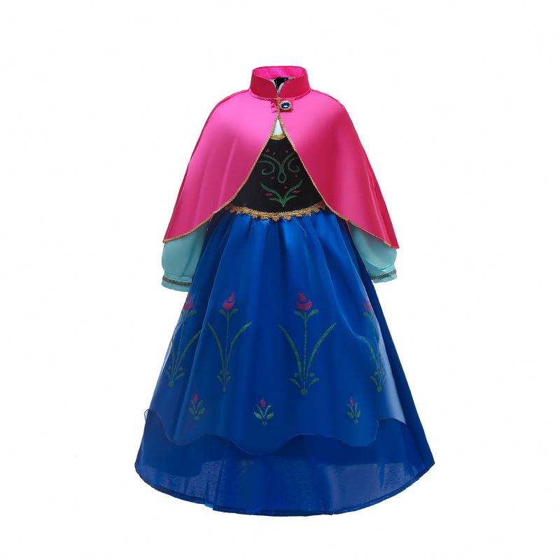 Baige Anna Elsa Cosplay Dress Fairy Tale Halloween -jurken Princess Anna Party Performance Outfit