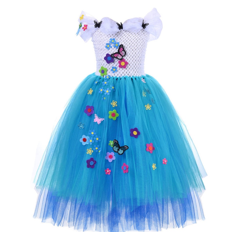 Encanto mirabel kostuumjurk voor meisjes cosplay isabela madrigal prinses Halloween verkleed met bril oorbellen