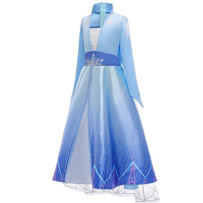 Nieuwste kinderen beroemdheden kleding prinses Elsa draagt ​​jurk Halloween -kostuums voor meisjes