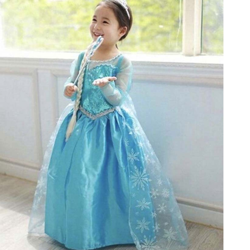 Children \'s kerst verjaardagsfeestje prinses cosplay ellsa 2 meisjesjurk dghc-002