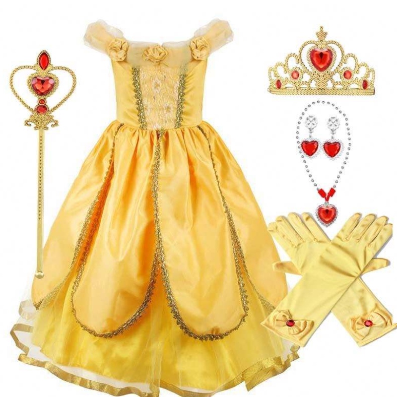 2022 NIEUWE ARVALS Little Kid Ball Jurk Halloween Party Cosplay Girls Princess Belle Beauty Costume HCBL-004