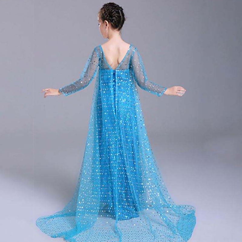 Elsa Dress Kids Girls Kostuum Sneeuw Queen 2 Elsa Blue Pink Lades Ten Tv&Movie kostuums voor meisjes met lange mouwen