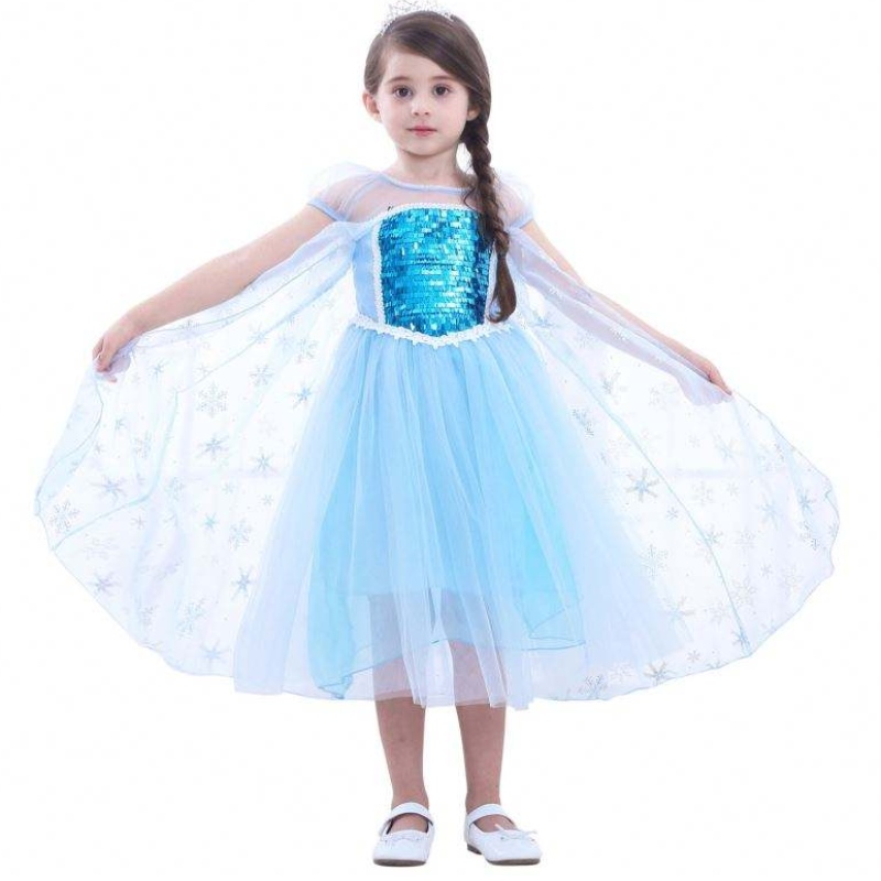 Girls Elsa Princess Elsa Anna Fashion Kids Cosplay Cosplay kostuum Halloween Kinderjurk met Cape Dress 3-10 jaar