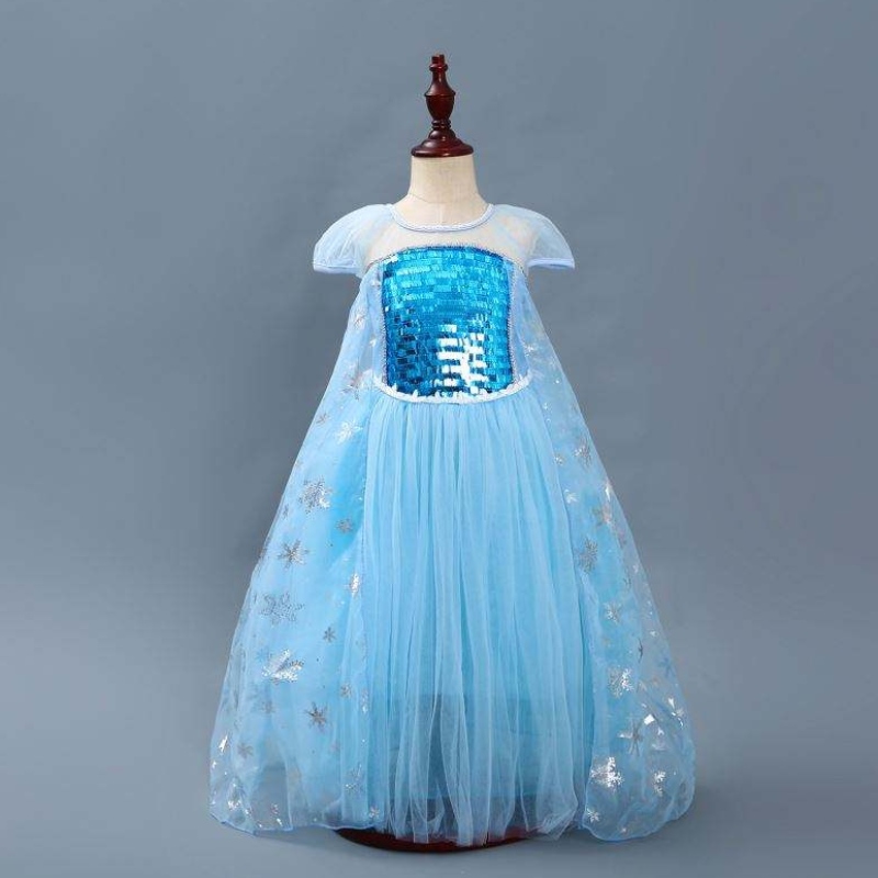 Girls Elsa Princess Elsa Anna Fashion Kids Cosplay Cosplay kostuum Halloween Kinderjurk met Cape Dress 3-10 jaar