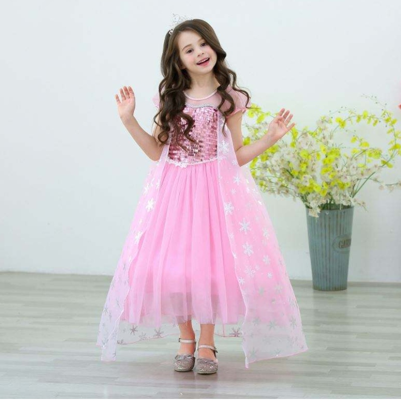 Girls Elsa Princess Elsa Anna Fashion Kids Cosplay Cosplay kostuum Halloween Kinderjurk met Cape Dress 3-10 jaar
