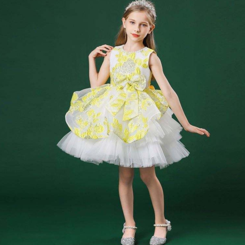 Baige babymeisjes feest trouwjurken kinderen prinsesjurk mooie baljurk voor meisje