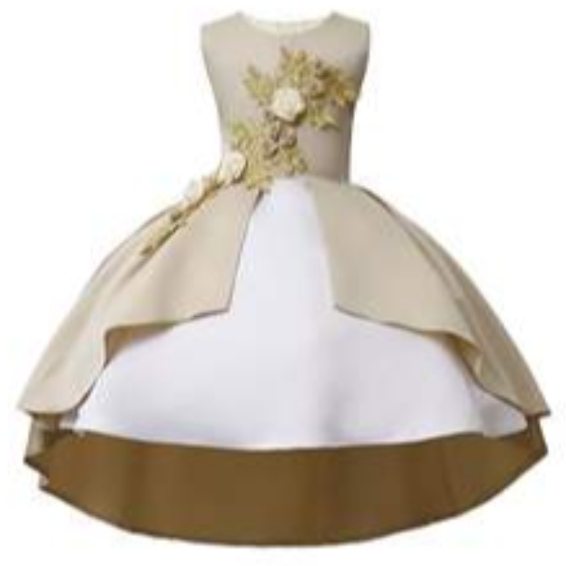 2022 Nieuwe Europese en Amerikaanse kinderen van de kledingmeisjes Vest rok prinses rok Performance kleding geborduurde jurk