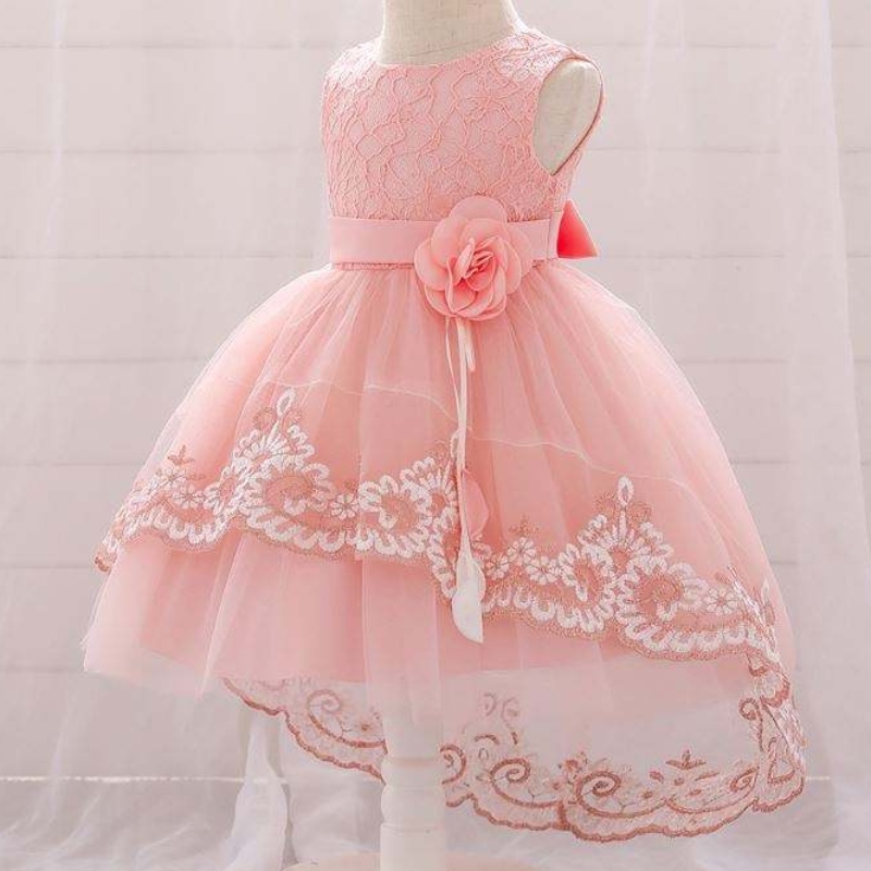 Baige groothandel peuter meisje kleding fluffyfashion gelaagde cake jurk formele applique meisje prinses jurken voor kinderen l1921xz
