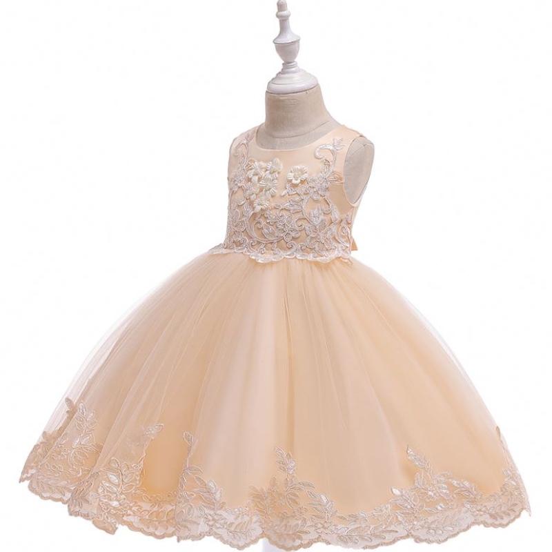 Baige meisje prinses luxe jurken mouwloze feestjurk kinderen avond ball jurk verjaardagsfeestje l5097