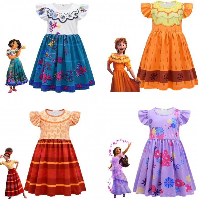 Mirabel cosplay kostuum kinderen kinderen chique carnaval Halloween prinses jurk encanto madrigal jurk