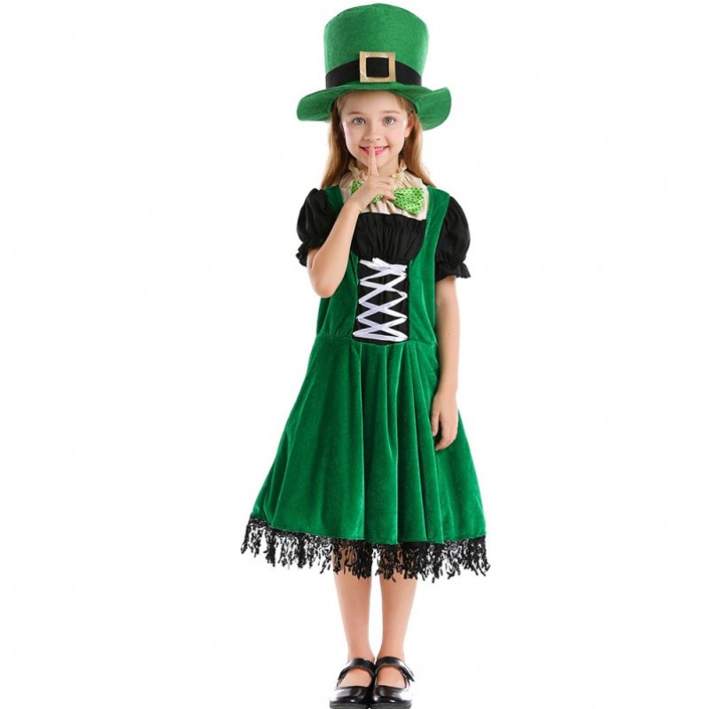 Hoogwaardige elfkinderen cosplay fancy party jurk carnaval kabouter leprechaun St. Patrick \\\\\'s Day Halloween cosplay kostuum