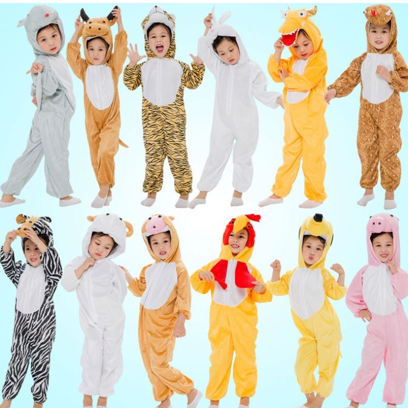 Kinderen voor kinderen Dierkostuums Kindergarten dinosaurus kleding Kostuum Piggy Frog Rabbit Tiger Rat Cow Performance kostuum