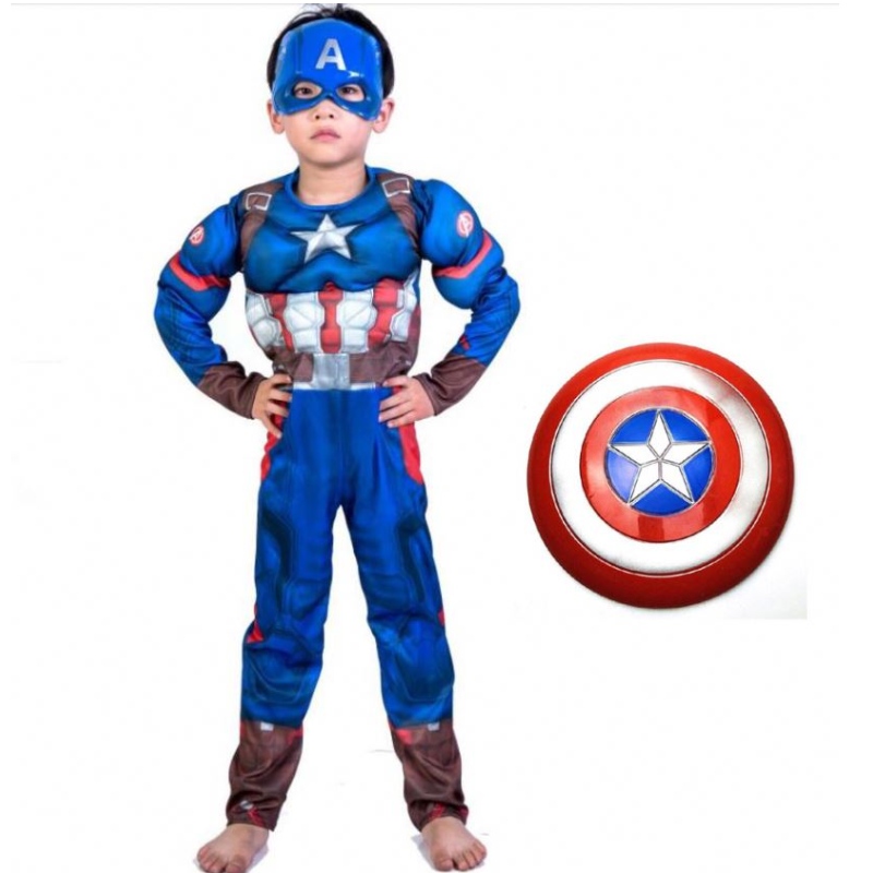 Jongen superheld kinderen spierkapitein kostuum kind cosplay super Halloween kostuums voor kinderen jongensmeisjes