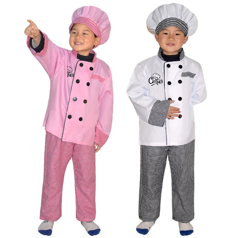 Nieuwe stijl Kids Chef Kostuum Halloween Party Cosplay Clothing Role Play Girl \\\\ \'s and Boy \\\\\'s Chef Apron Costume