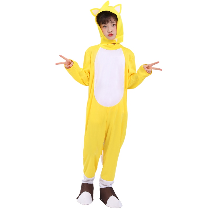 Groothandel Halloween Yellow Fox Tarrs Supersonic Boy -kostuum Hedgehog Sonic Suits Cosplay kostuum voor kinderen