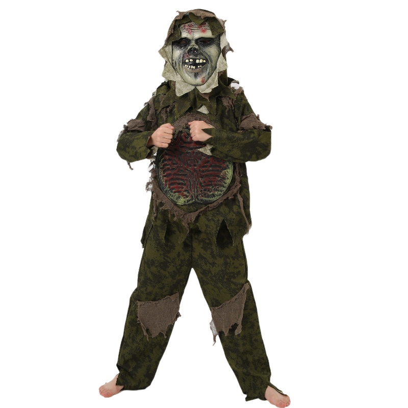 Kid \\\\ \'s Halloween Zombie Costume Cosplay Coy Monster Costume Horror Mask Zombie Kleding