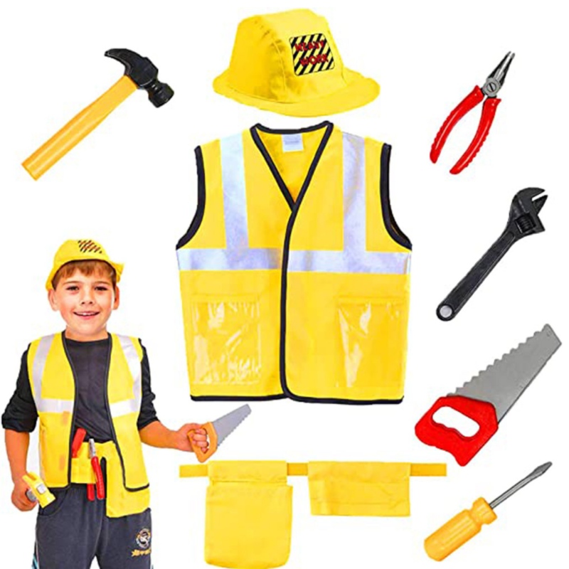 Kids Engineer Role Veterinary Costume Children\'s Professional Experience Play Halloween Costume with Props