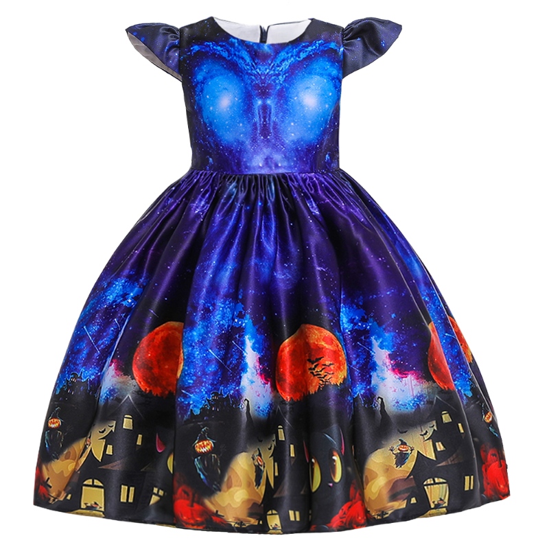 2022 Halloween Dress Autumn Pumpkin Print Cosplay Dress