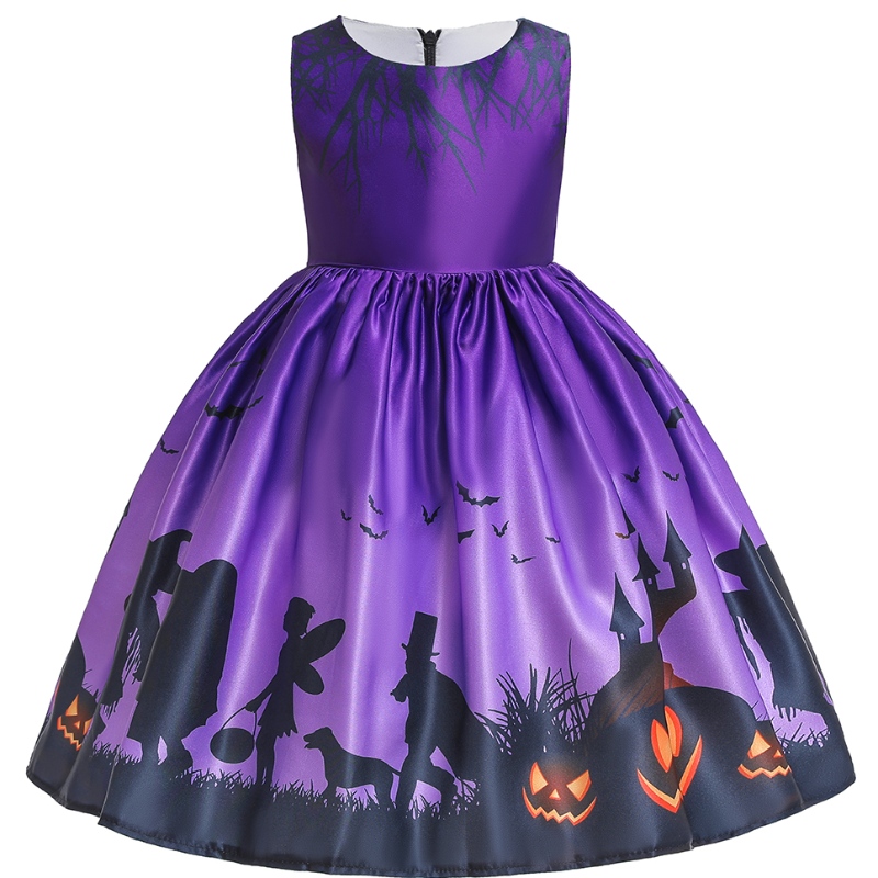 Kinderen van kinderen print Halloween Princess Dress voor Halloween